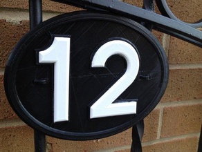 intensewalkera house number 12 name plate household door flat garage gate 3d print model - Mito3D