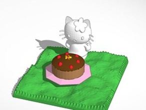 hello kitty bolo modelos bolos cat gatos crianças das bonito garota feminino 3d print model - Mito3D