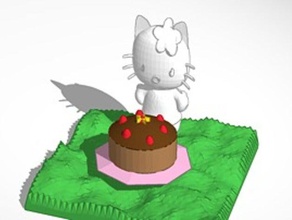 smaller hello kitty cake models cakes cat cats cute girly kitten kittens sweet 3d print model - Mito3D