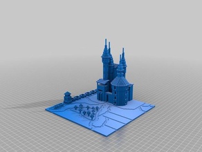 minecraft castle buildings structures art buildacastle fun landscape 3d print model - Mito3D