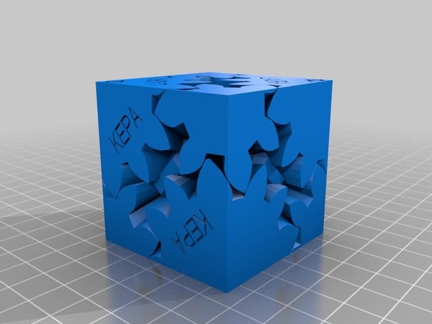 kepa&laura cube gears interactive art customized 3D print model - Mito3D