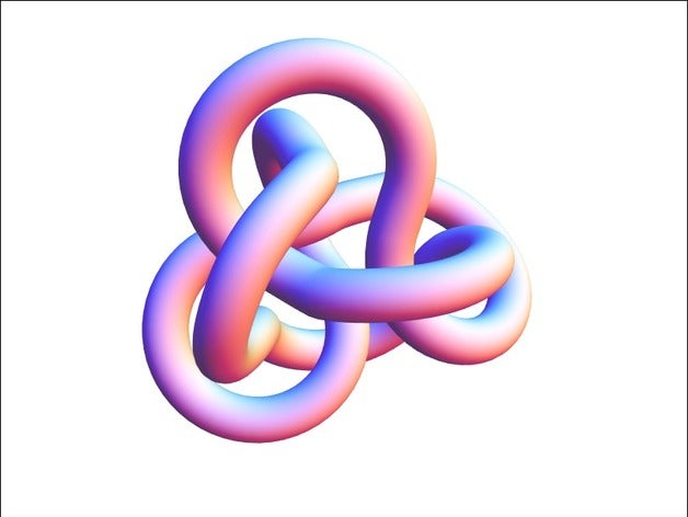 Başbakan 7 6 knot matematik link fiziksel düğüm sıkı bir 3D print model - Mito3D