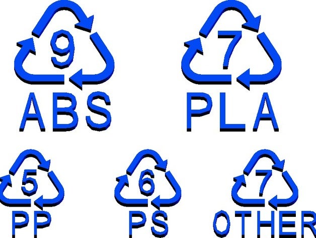 openscad recycling-symbol-Bibliothek Zeichen logos abs customizer pla recyceln 3D print model - Mito3D