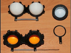 bewegliche Augen ping pong ball Augenlid Robotik 3d print model - Mito3D