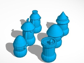 mushroom chess tinkercad 3d print model - Mito3D