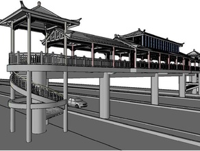 pedestrian bridge buildings structures 3d print model - Mito3D