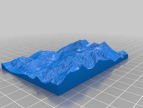 chamonix mont blanc relief map sport outdoors climbing hiking mountain mt skiing 3d print model - Mito3D