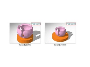 popcorn round connectors parts helping-hands 3d print model - Mito3D