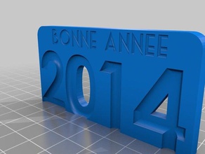 feliz ano novo bonne annee de 2014 sinais logotipos 3d print model - Mito3D