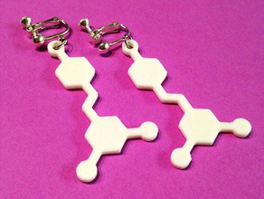 resveratrol-Molekül Biologie Ohrring Schmuck Wissenschaft Wein 3d print model - Mito3D