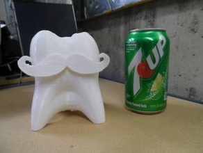 tooth-stache desktop cuppencil holder organization 3d print model - Mito3D