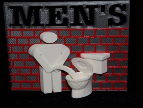 3d erkek tuvalet işaretleri banyo pisuar 3d print model - Mito3D