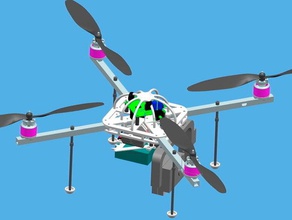 quadrocopter quadro de chapa central rc veículos mikrokopter quadcopter 3d print model - Mito3D