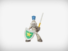 sir asher people armor figurine knight shield sword 3d print model - Mito3D