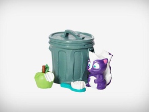 rosie skunk animals apple brush garbage can trash 3d print model - Mito3D