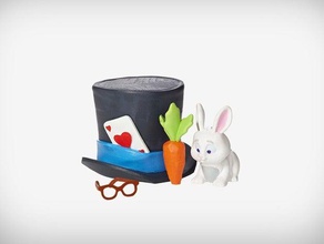 stuart rabbit animals carrot hat magic 3d print model - Mito3D