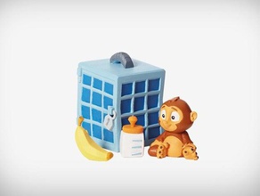 sims maymun hayvanlar muz 3d print model - Mito3D