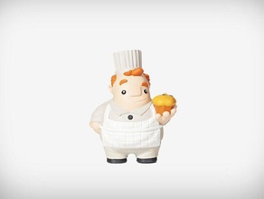 francisco personas baker masculino hombre muffin 3d print model - Mito3D