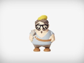 roscoe people figurine glasses male man 3d print model - Mito3D