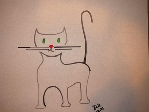 minimalistische Katze mit watercolorbot inkscape 2d Kunst 3d print model - Mito3D