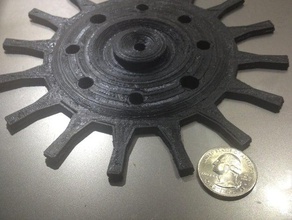 large 6 inch decrotive gear engineering black cog design first sprocket wheel 3d print model - Mito3D