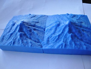 mt shasta a 10 km da collezione di montagna sport all'aperto Rilievo 3d della mappa topo cascate la salita 3d print model - Mito3D