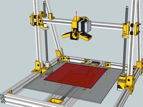 lautr3k 3d-Drucker ohne Gürtel Drucker aluminatus mendel reprap t-Nut v-slot 3d print model - Mito3D