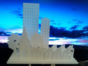 2d city buildings structures 3d print model - Mito3D