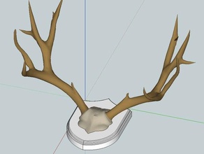 antlers plaque fridge magnet kitchen dining deer hanger test 3d print model - Mito3D