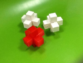 3-Stück burr puzzle Rätsel 3d print model - Mito3D