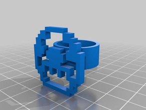 mushroom pixel ring rings customized 3d print model - Mito3D