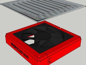 120mm fan-grill Wand montieren diy 3d print model - Mito3D