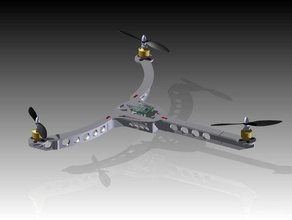 tri copterx-bow rc vehicles 3d print model - Mito3D