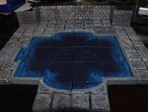 openforge stone concrete pool toy game accessories dnd tiles dungeon miniatures pathfinder rpg tabletop terrain wargaming 3d print model - Mito3D