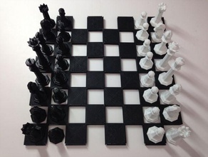 extensível tabuleiro de xadrez jogo damas personalizador sistemas moderno openscad paramétrico 3d print model - Mito3D
