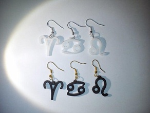 zodiac signs earrings astrological symbols 3d print model - Mito3D