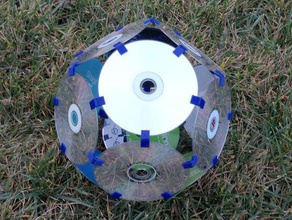 disco dodecaedro construcción de clips los juguetes cd dvd 3d print model - Mito3D