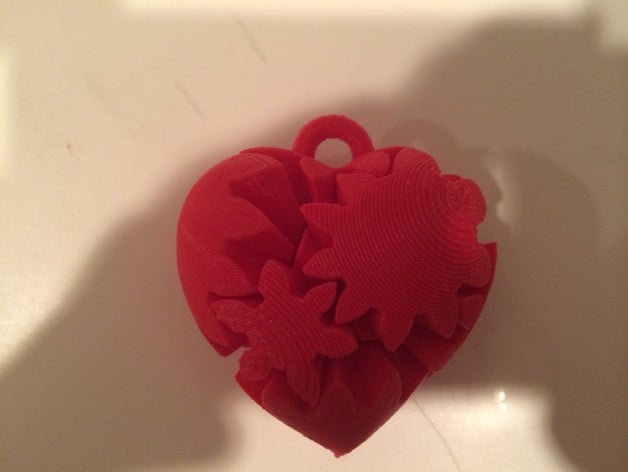 working micro gear heart keychain pla pins keychains day mashup gears key chain valentines 3D print model - Mito3D