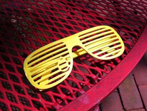 teardrop shutter shades print glasses 3d hinges printable sun sunglasses ultimaker 3d print model - Mito3D