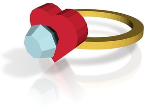 diamond heart ring version 2 rings jewelry 3d print model - Mito3D