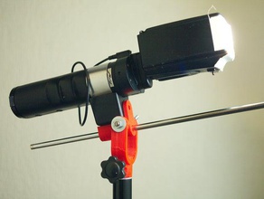 metz 45ct strobist montieren Kamera lightstand manfrotto openscad Foto Fotografie stl studio Regenschirm 3d print model - Mito3D