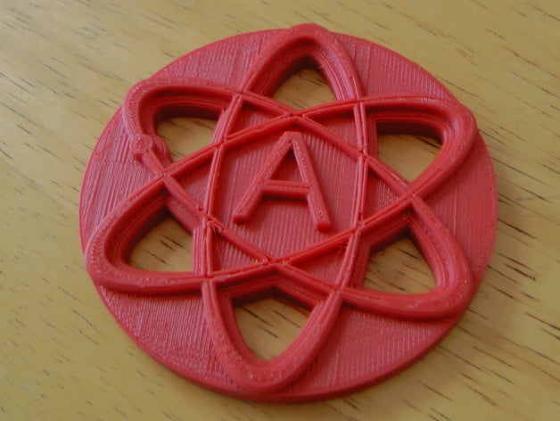 atom signs logos atheist atomic symbol 3D print model - Mito3D