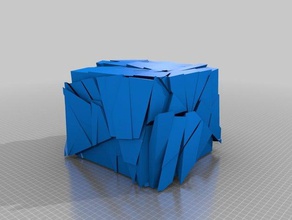 la rupture cube sculptures brique brocken wrfel 3d print model - Mito3D
