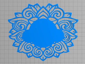 chinese inspired floral pattern 2d art flower sign 3d print model - Mito3D