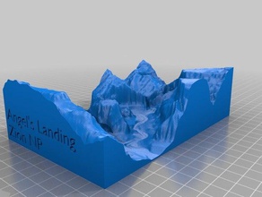 angels landing zion canyon national park sport outdoors 3d topo hike relief map trail 3d print model - Mito3D