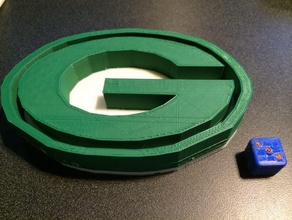 dualstrusion green bay packers logo coins badges 3d print model - Mito3D
