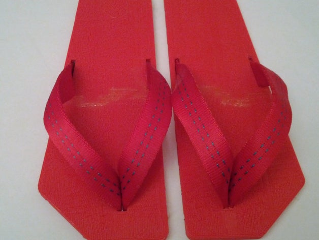 sandal aka flip flop fashion 3dprint shoe slippah slipper usable 3D print model - Mito3D