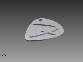 fender logo pick keychain 3d printer accessories auburnhskeychain 3d print model - Mito3D