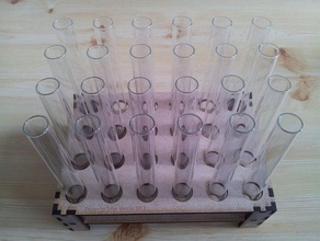 test tubes holder biology acrylic chemistry cnc laser cutter rack wood 3d print model - Mito3D