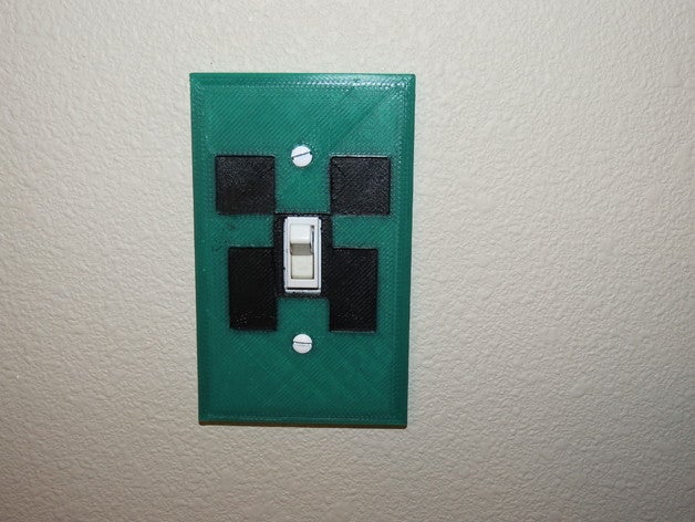 minecraft creeper lumière le couvercle de l'interrupteur vidéo jeux lightswitch plaque d'interrupteur les 3D print model - Mito3D